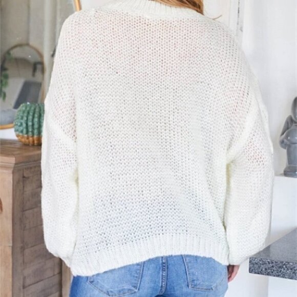 Contemporary  IVORY SWEATER - Picture 3 of 7